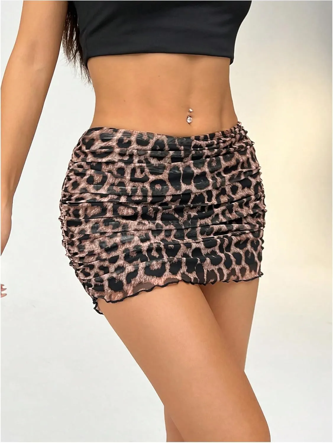 Floerns Women's Stretchy Elastic Waist Print Boho Mini Skirt