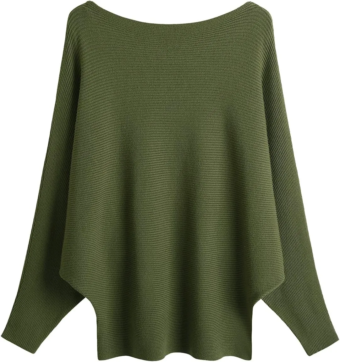 GABERLY Boat Neck Batwing Sleeves Dolman Knitted Sweaters and Pullovers Tops for Women