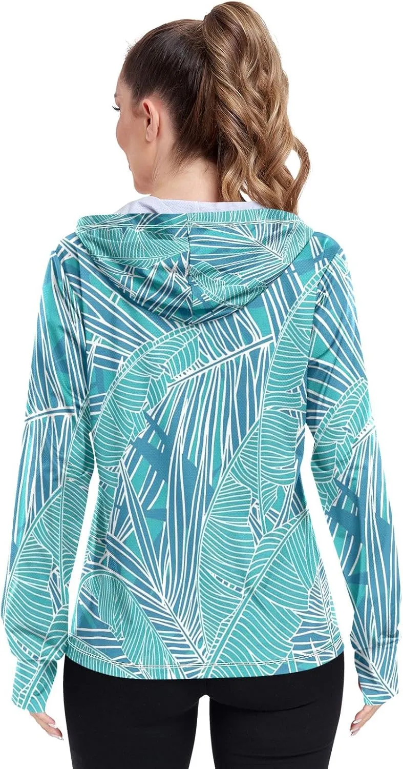 GAIGEO Tropical Funny Leaves Leopard Women Jacket UPF 50  Lightweight Womens Summer Jacket, Breathable Fabric, S