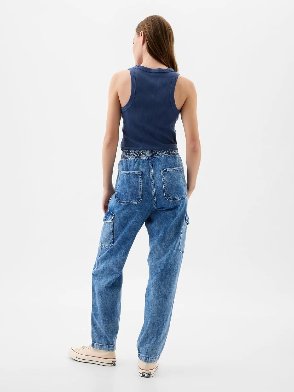 GAP Women's Easy Pant Denim Cargo
