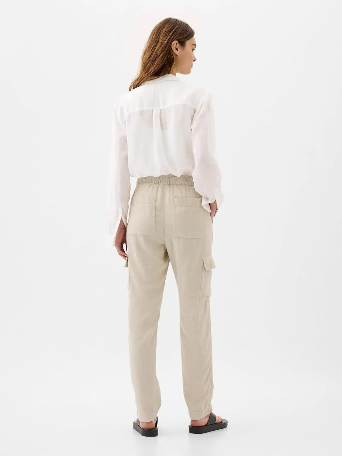 GAP Women's Easy Pant Linen Cargo