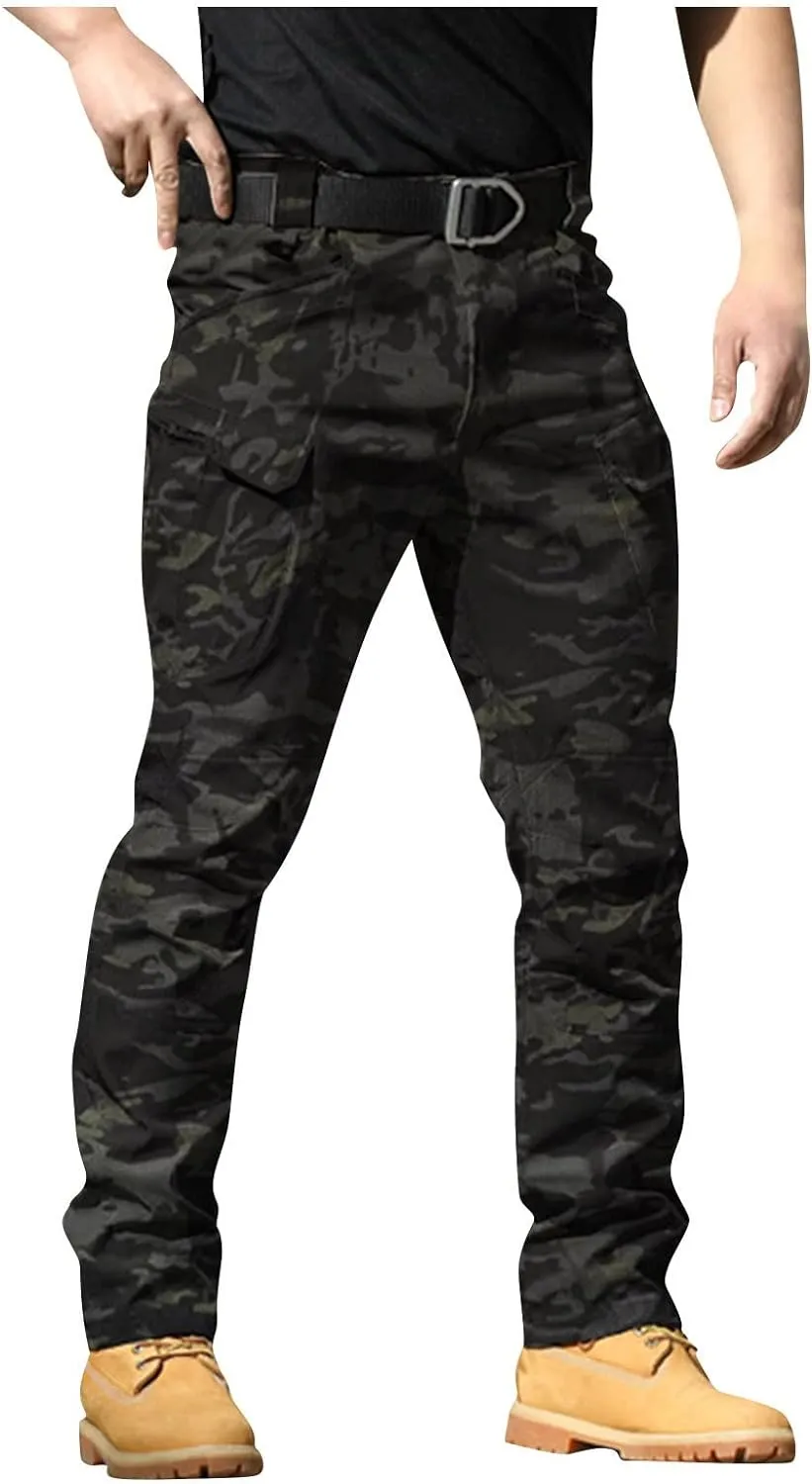 GOFULY Cargo Pants for Men Big and Tall Ripstop Stretch Pants Pockets Slim Fit Baggy Pants Y2K 2024 Trousers Straight Fit