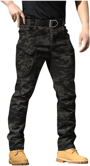 GOFULY Cargo Pants for Men Big and Tall Ripstop Stretch Pants Pockets Slim Fit Baggy Pants Y2K 2024 Trousers Straight Fit