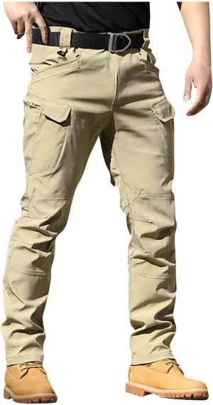 GOFULY Cargo Pants for Men Big and Tall Ripstop Stretch Pants Pockets Slim Fit Baggy Pants Y2K 2024 Trousers Straight Fit