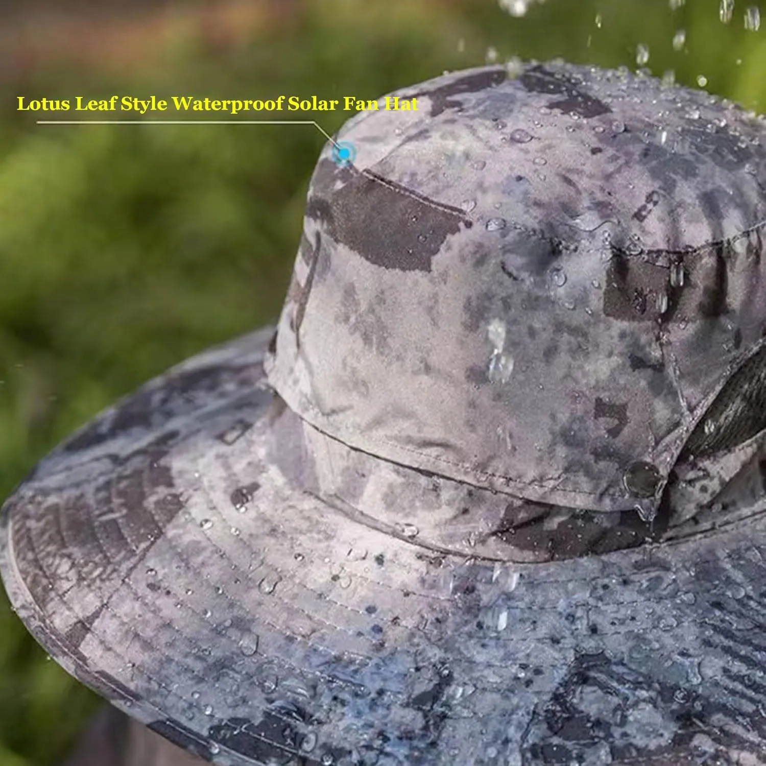Hat with Fans Solar Power, Solar Fan Hat, Wide Brim Sun Hat with 2 Solar Fan, Outdoor Hiking Camping Fishing Hat