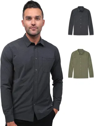 INTO THE AM Men's Long Sleeve Button Up Shirt S - 4XL Slim Fit Business Casual Dress Shirt