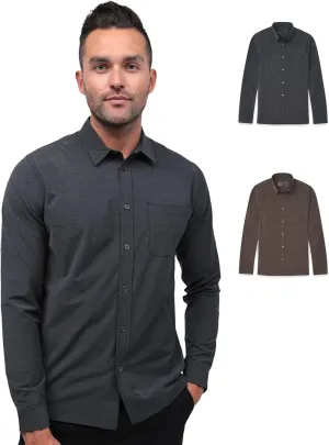 INTO THE AM Men's Long Sleeve Button Up Shirt S - 4XL Slim Fit Business Casual Dress Shirt