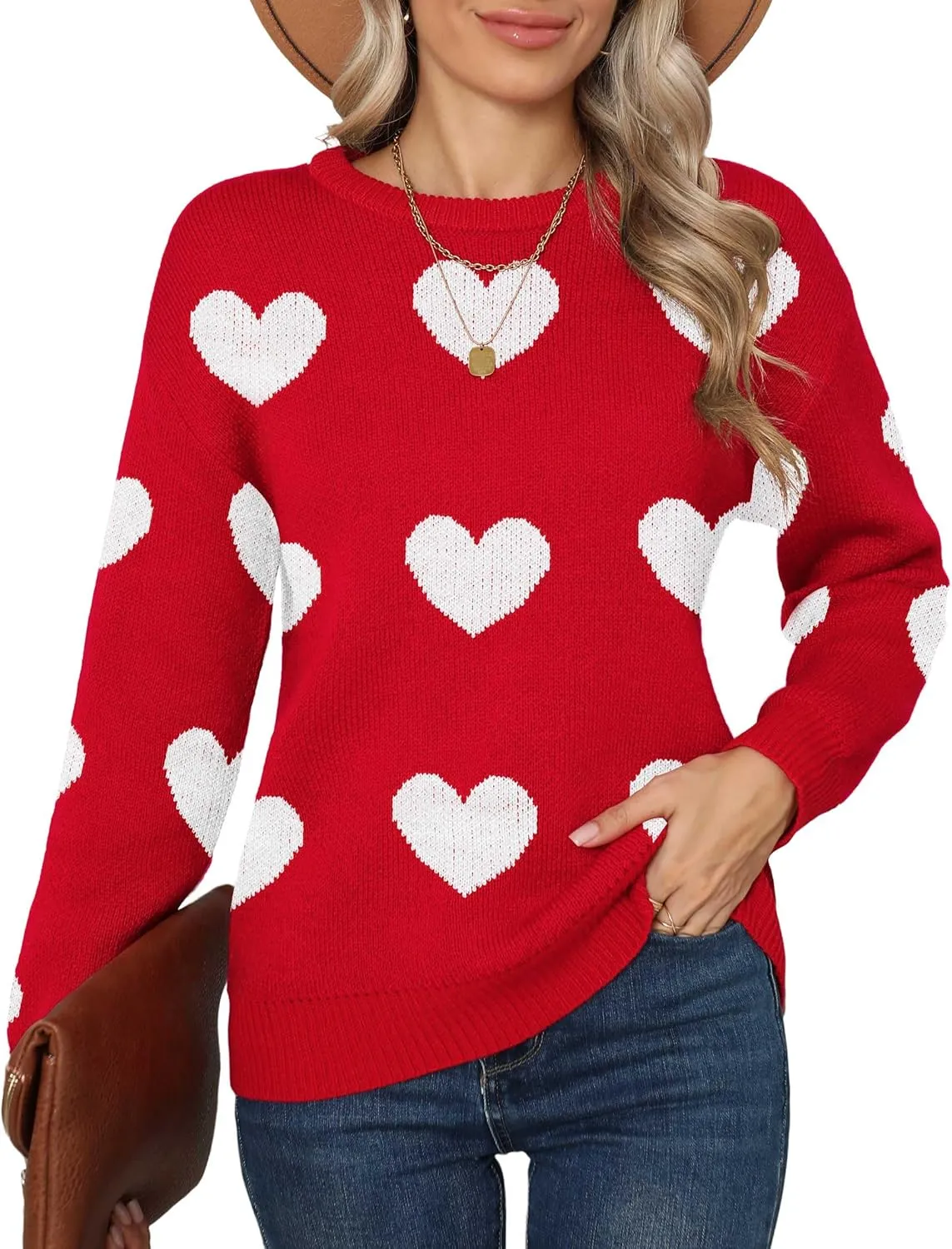 Jouica Women's Fall Lightweight Sweater Knit Casual Pullovers Sweaters for Women