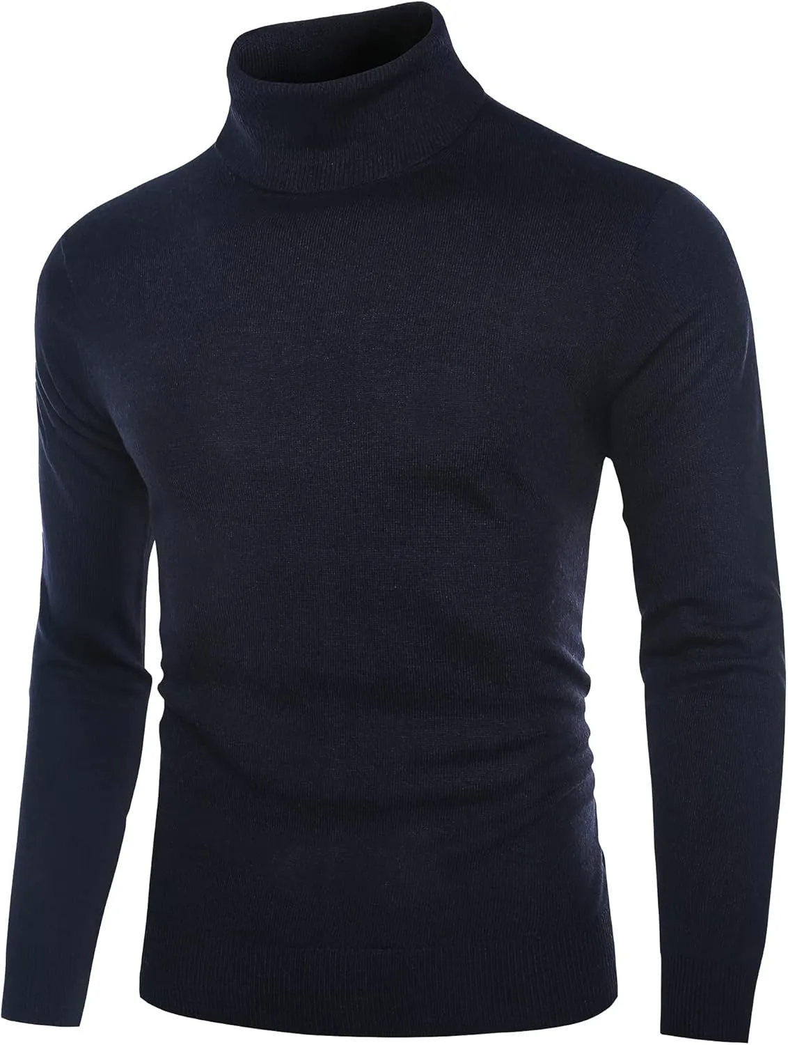 Kallspin Men's Turtle Neck Sweaters Wool Blended Lightweight Long Sleeve High Neck Pullovers