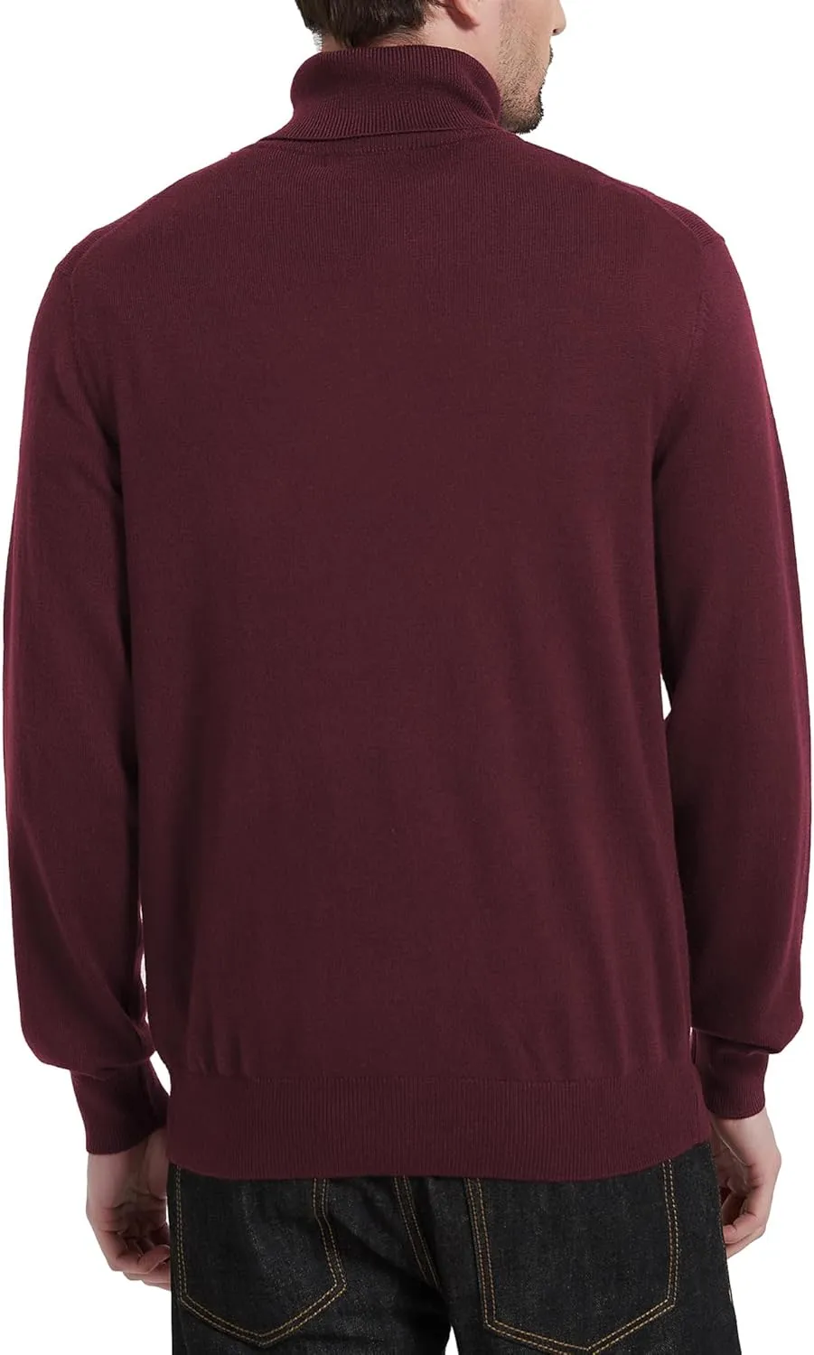 Kallspin Men's Turtle Neck Sweaters Wool Blended Lightweight Long Sleeve High Neck Pullovers