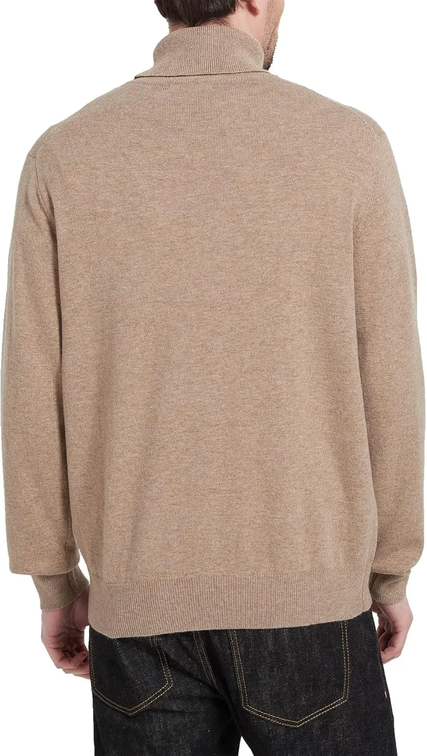 Kallspin Men's Turtle Neck Sweaters Wool Blended Lightweight Long Sleeve High Neck Pullovers