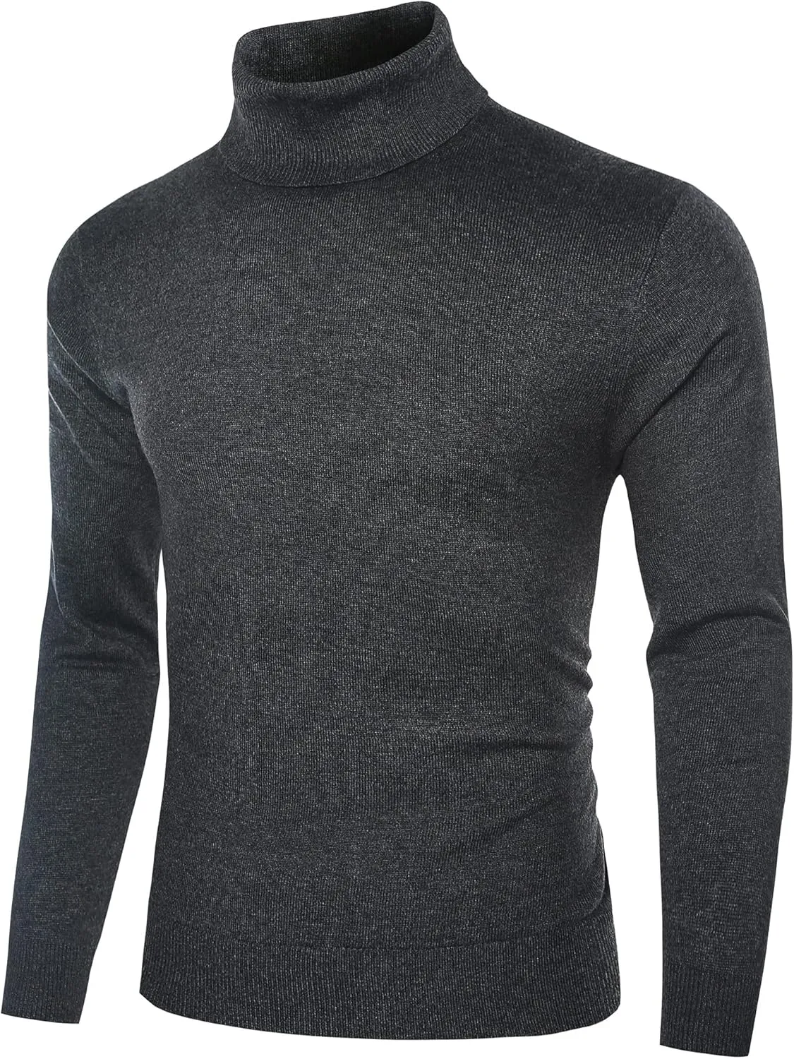 Kallspin Men's Turtle Neck Sweaters Wool Blended Lightweight Long Sleeve High Neck Pullovers