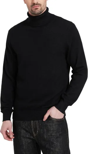 Kallspin Men's Turtle Neck Sweaters Wool Blended Lightweight Long Sleeve High Neck Pullovers