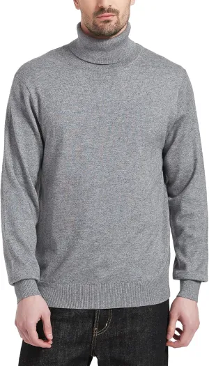Kallspin Men's Turtle Neck Sweaters Wool Blended Lightweight Long Sleeve High Neck Pullovers
