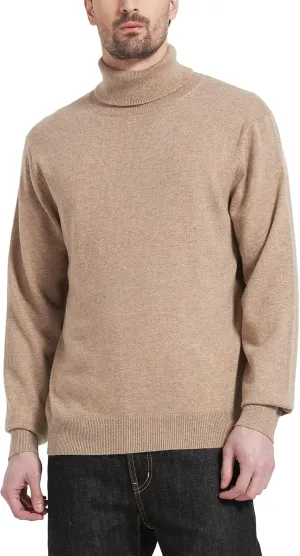 Kallspin Men's Turtle Neck Sweaters Wool Blended Lightweight Long Sleeve High Neck Pullovers