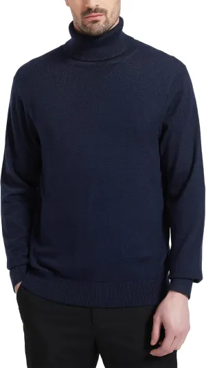 Kallspin Men's Turtle Neck Sweaters Wool Blended Lightweight Long Sleeve High Neck Pullovers