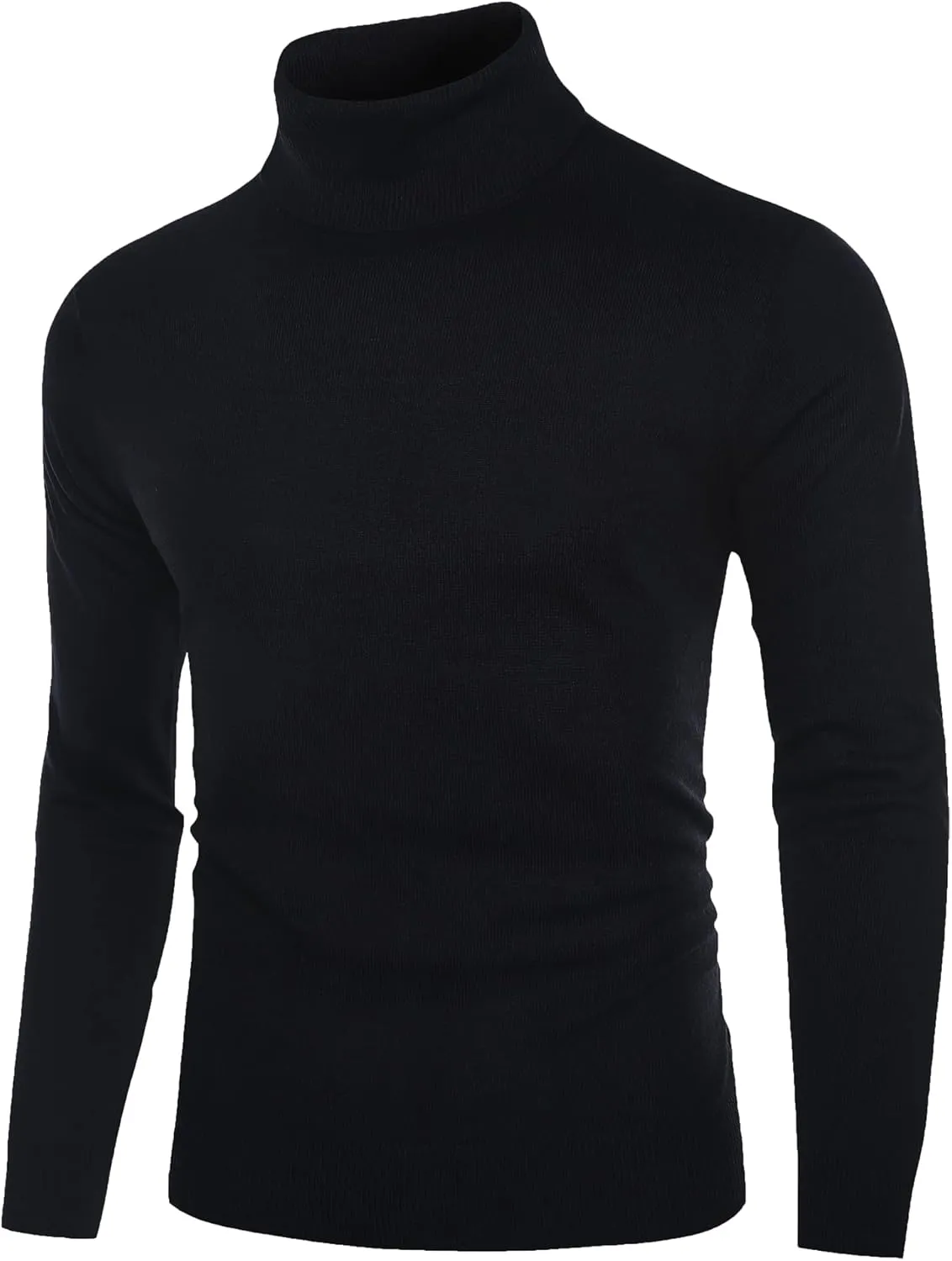 Kallspin Men's Turtle Neck Sweaters Wool Blended Lightweight Long Sleeve High Neck Pullovers