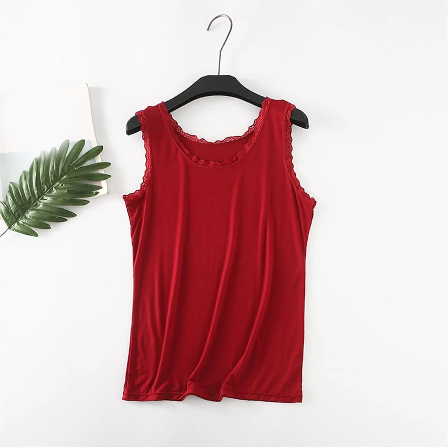 Lace Tank Tops for Women Plus Size Stretchy Sleeveless Undershirts Summer Blouse Lace Trim Tunic Tank Top