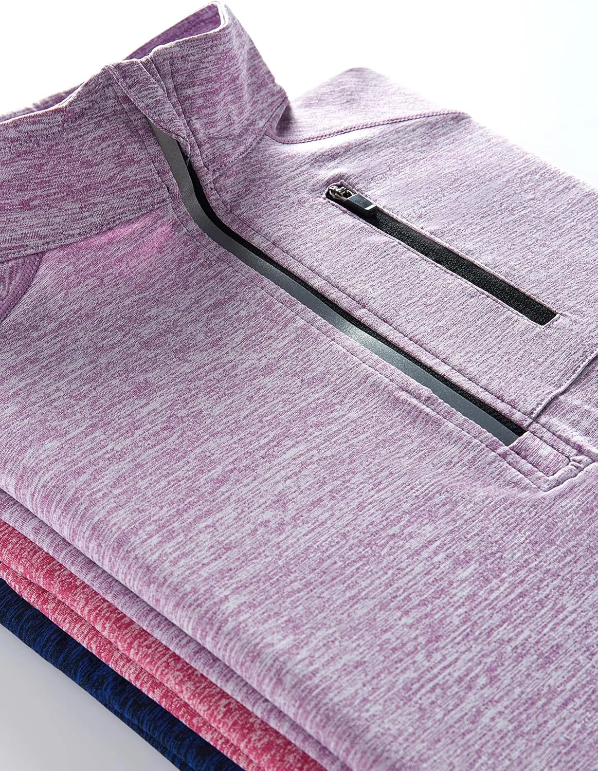 Liberty Imports 3 Pack: Women's Quick Dry Long Sleeve Quarter Zip Pullover Workout Shirts with Thumb Holes and Pocket