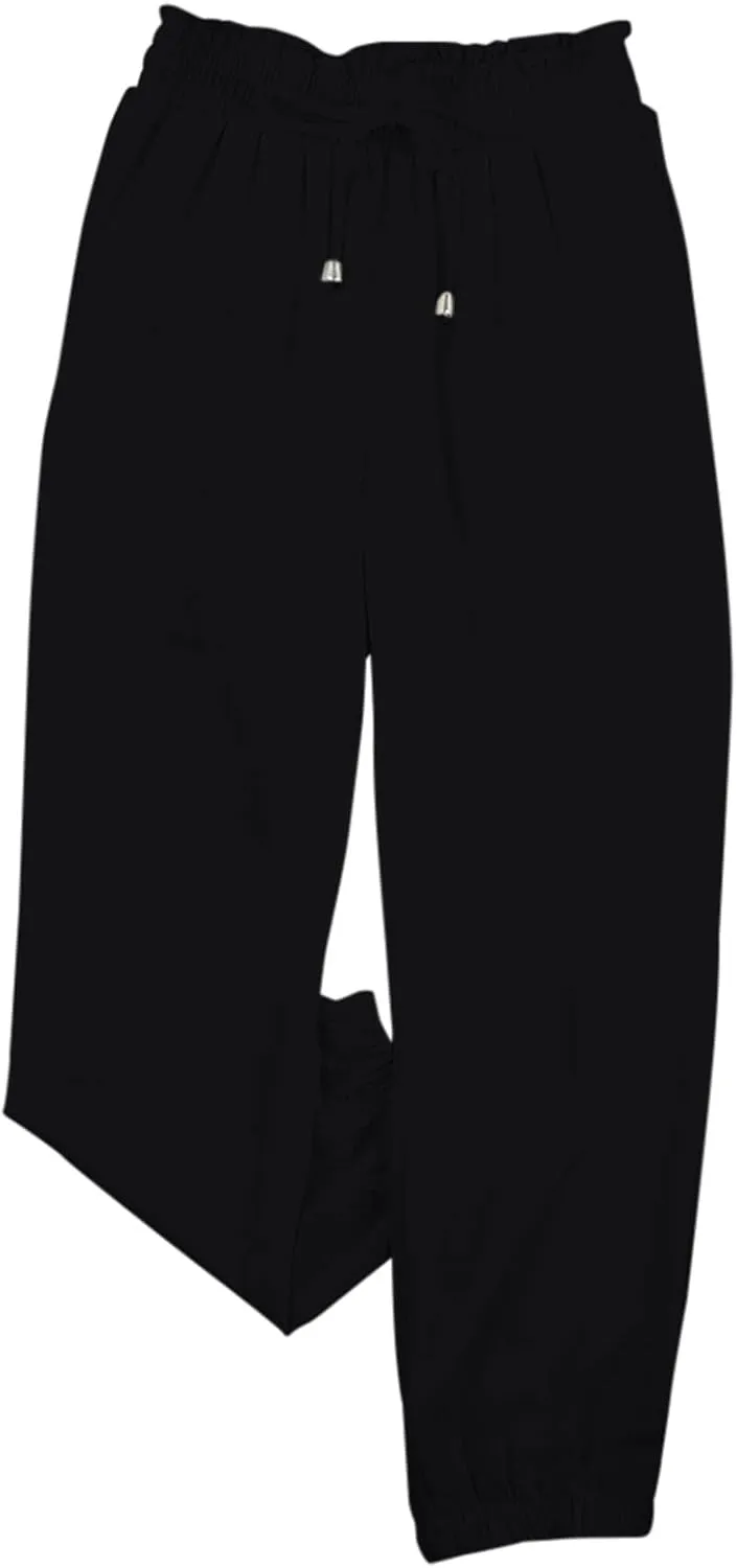 Linen Clothing for Women Linen Clothing Drawstring Elastic Trousers Comfy Straight Leg Tailored Linen Pants for Women