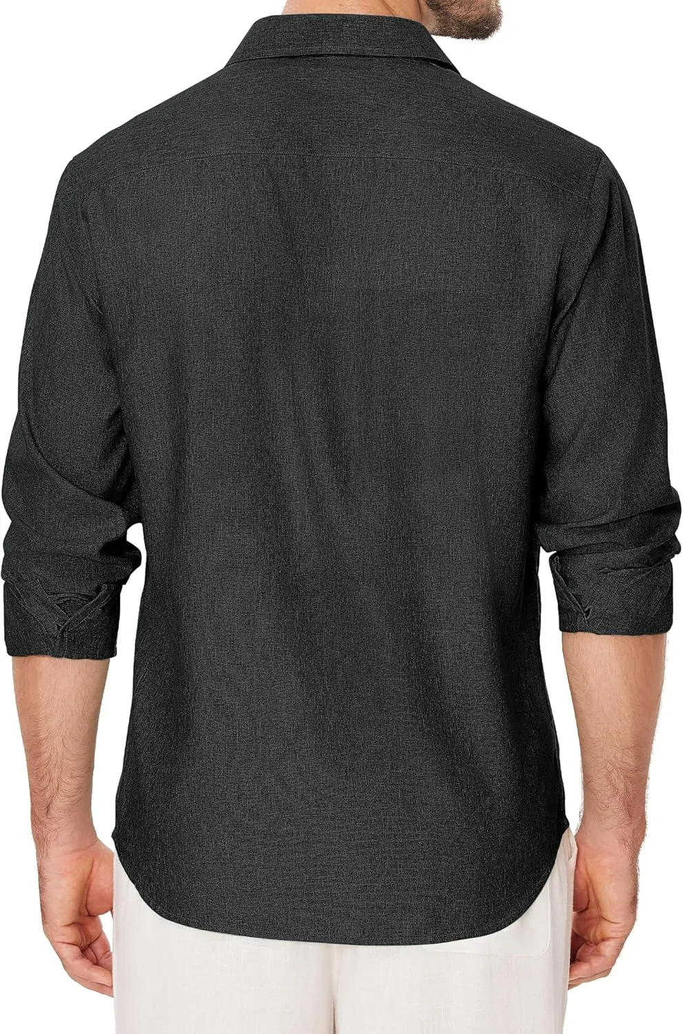 Linen Mens Dress Shirts Long Sleeve Linen Dress Shirts for Men Casual Linen Shirts for Men Button Down Shirt