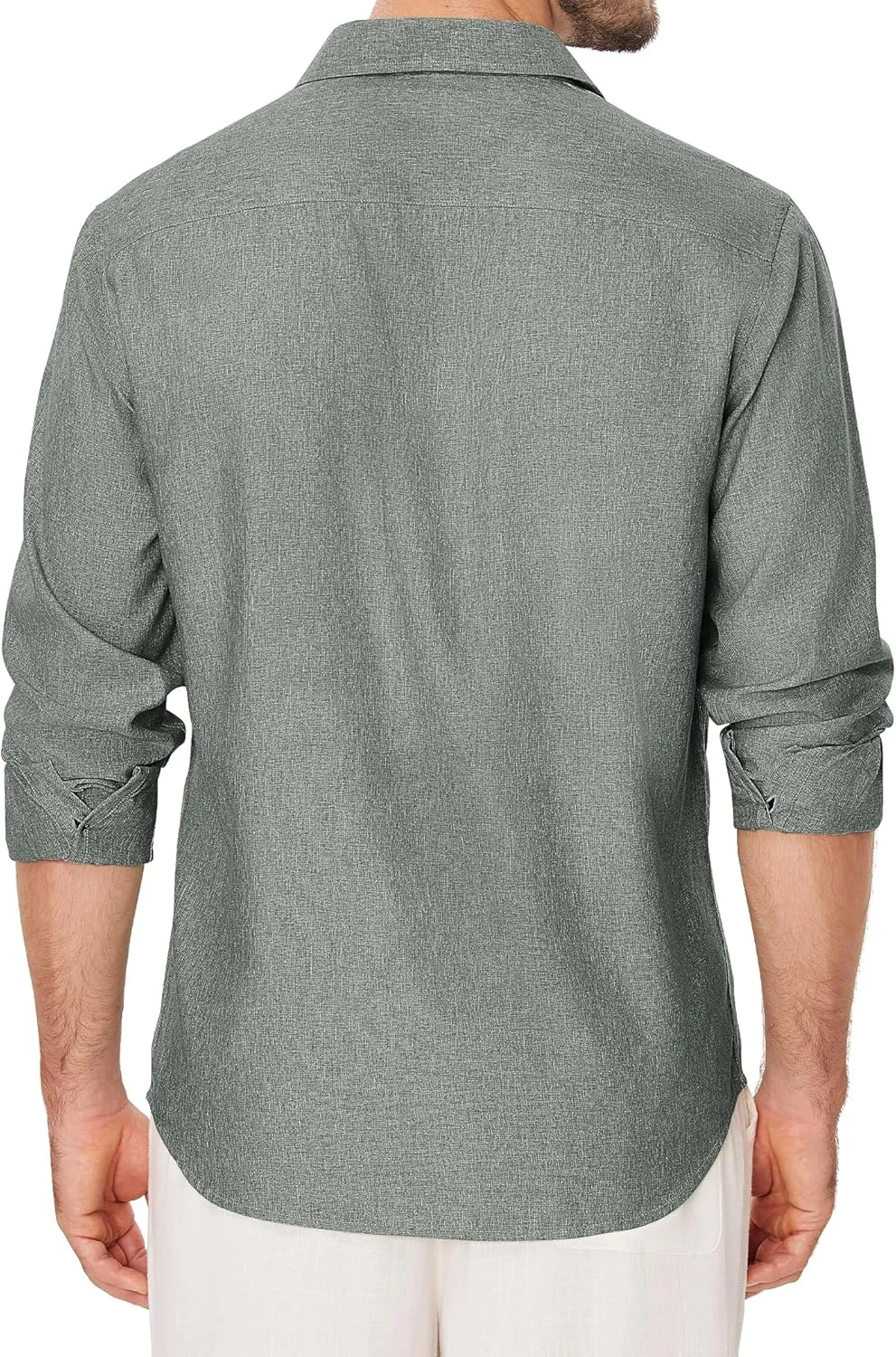 Linen Mens Dress Shirts Long Sleeve Linen Dress Shirts for Men Casual Linen Shirts for Men Button Down Shirt