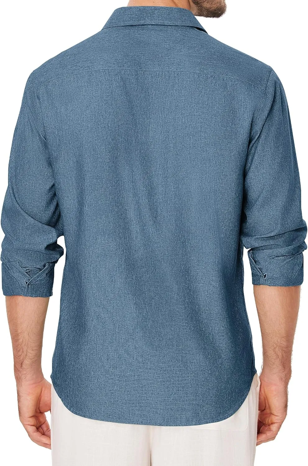 Linen Mens Dress Shirts Long Sleeve Linen Dress Shirts for Men Casual Linen Shirts for Men Button Down Shirt