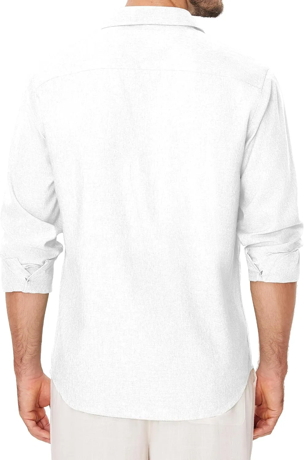 Linen Mens Dress Shirts Long Sleeve Linen Dress Shirts for Men Casual Linen Shirts for Men Button Down Shirt