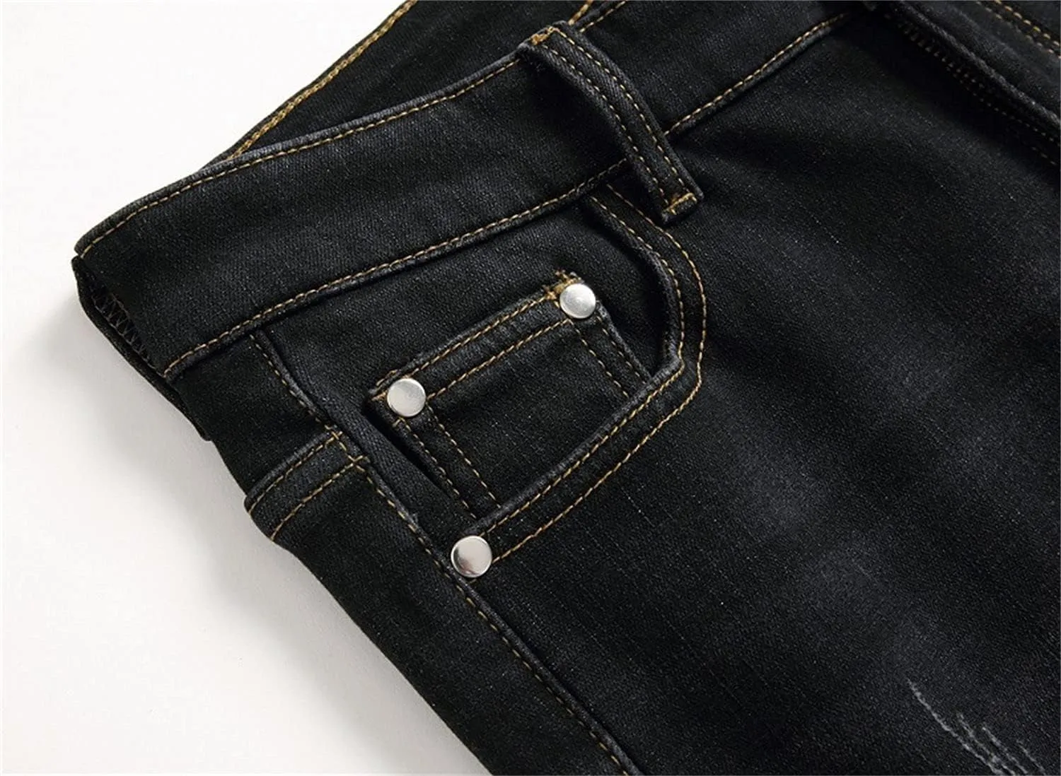 Maiyifu-GJ Men's Warm Winter Fleece Lined Jeans Slim Fit Thicken Denim Pants Stretch Skinny Straight Leg Jean Trousers