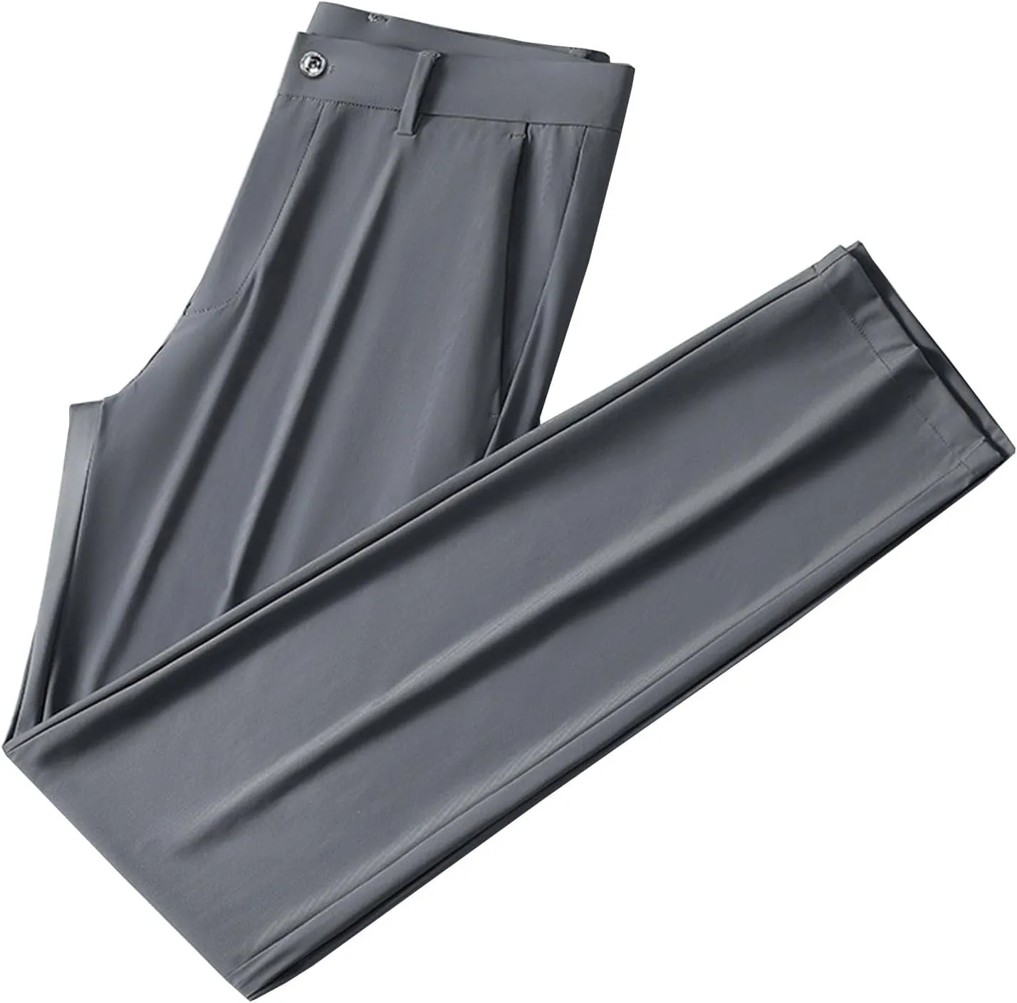 Men Ice Silk Suit Pants Dress Pants Regular Fit Formal Trousers Stretch Chino Trouser Lightweight Casual Business Pant