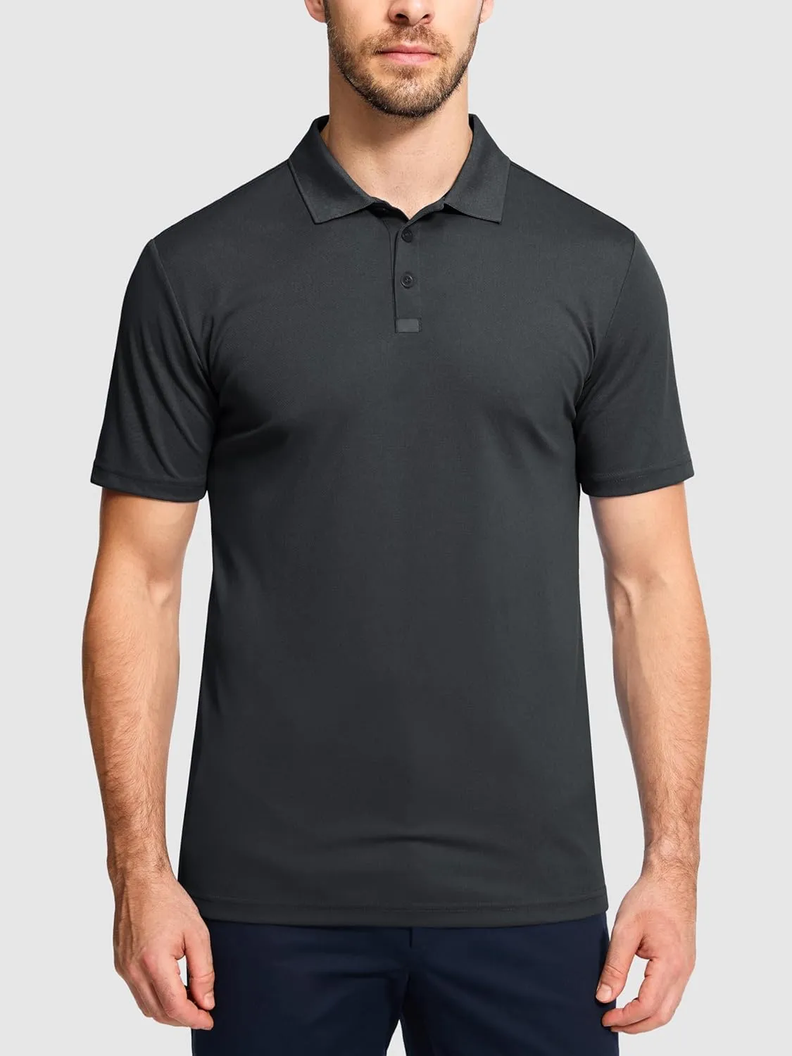 Men's 3 Packs Quick Dry Golf Polo Shirts Dry Fit Moisture Wicking Performance Summer Athletic Casual Short Sleeve Shirts