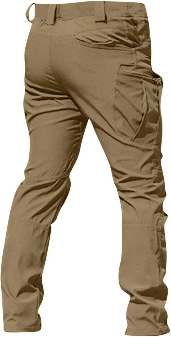 Mens Cargo Pants Casual Multi Pockets Pants Big and Tall Stretch Hunting Pants Casual Relaxed Fit Match Trousers