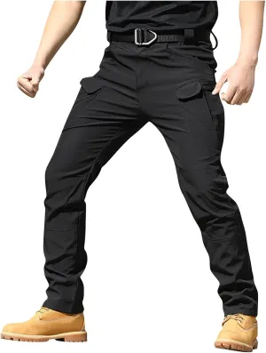 Mens Cargo Pants Work Stretch Chinos Pants Slim Fit Multi Pockets Tapered Fit Baggy Pants Workout Joggers Trousers