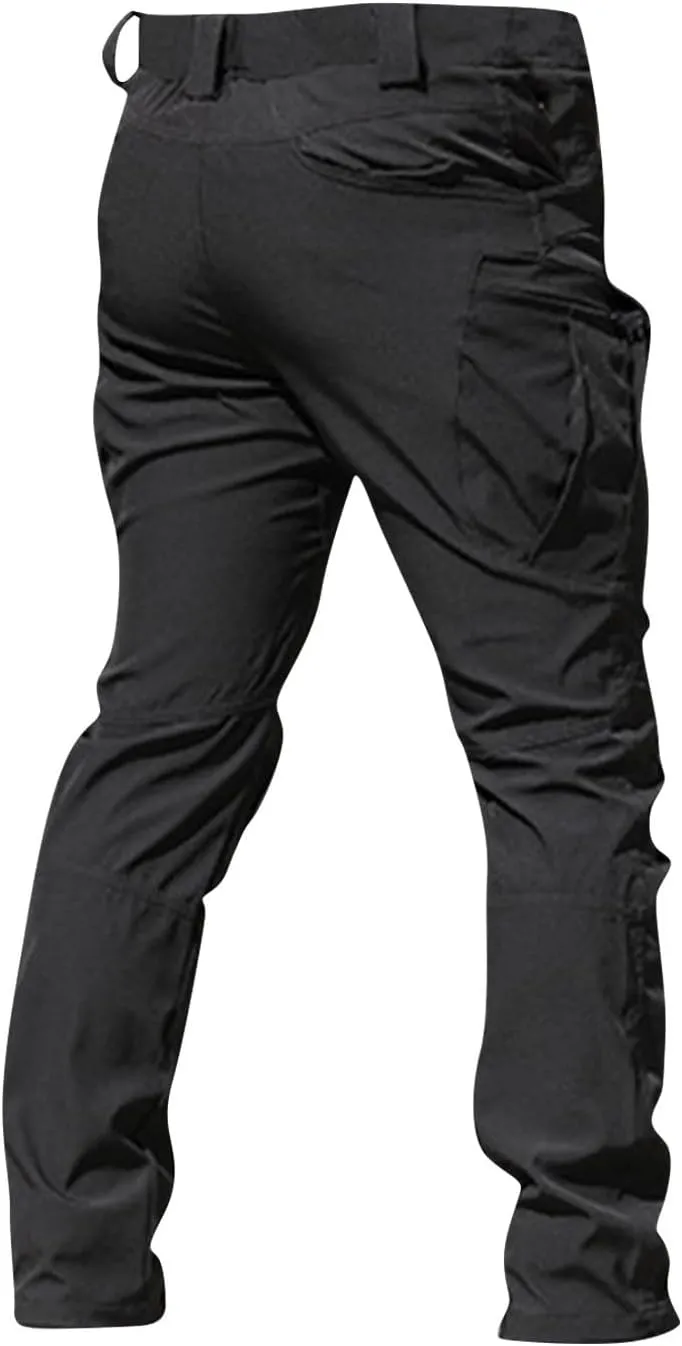 Mens Cargo Pants Work Stretch Chinos Pants Slim Fit Multi Pockets Tapered Fit Baggy Pants Workout Joggers Trousers