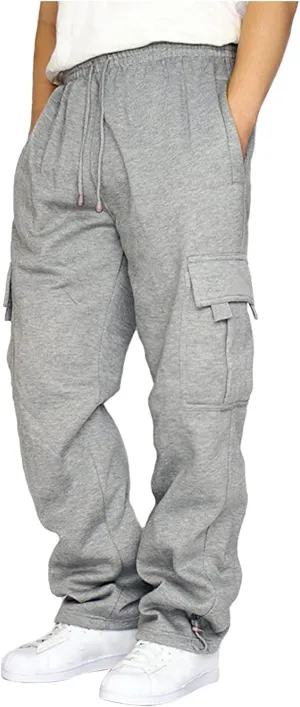 Men's Casual Cargo Pants Casual Outdoor Hiking Pants Workout Joggers Sweatpants Cotton Loose Straight Leg Trousers