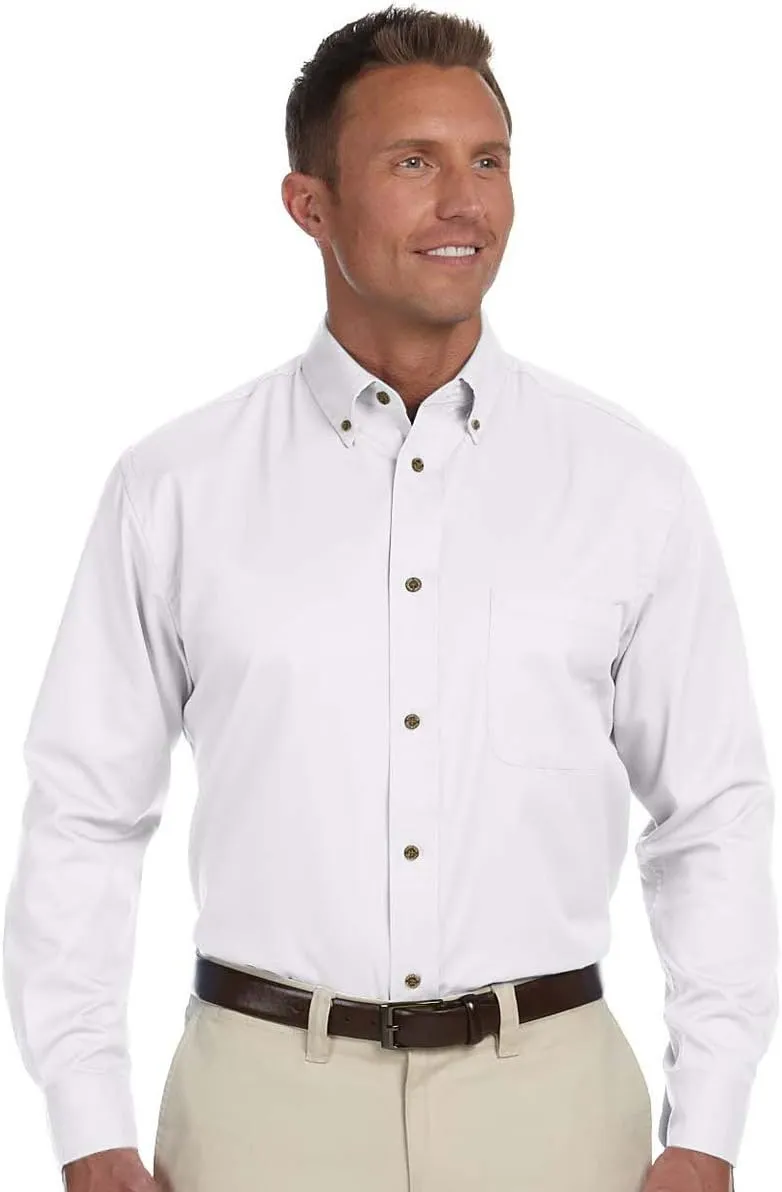 Men's Easy Blend Long-Sleeve Twill Shirt with Stain-Release