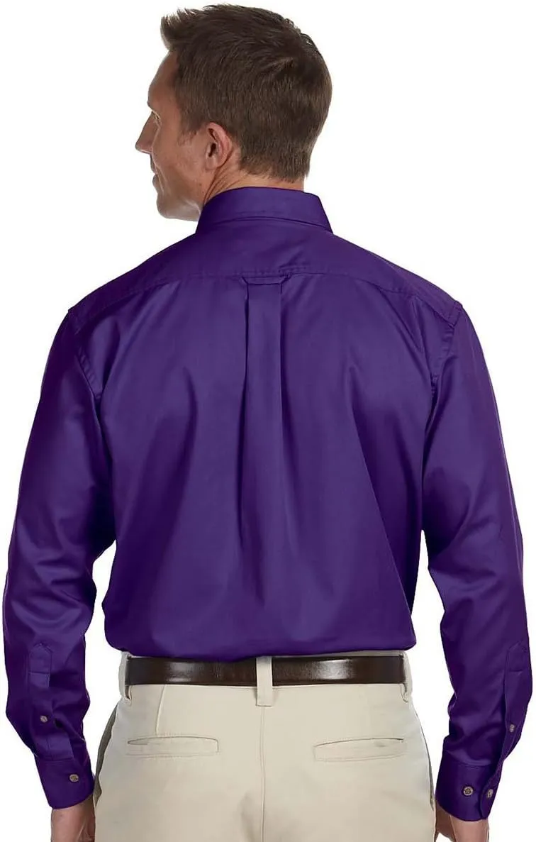 Men's Easy Blend Long-Sleeve Twill Shirt with Stain-Release