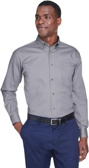 Men's Easy Blend Long-Sleeve Twill Shirt with Stain-Release