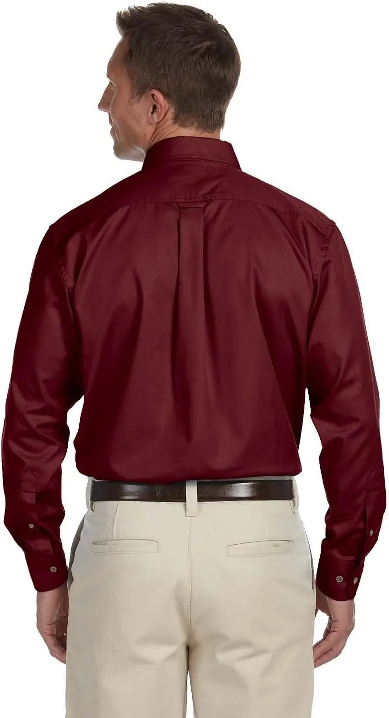 Men's Easy Blend Long-Sleeve Twill Shirt with Stain-Release