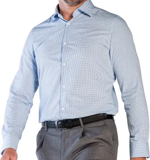 Men's Formal - Dress Shirt Non-Iron Long Sleeve Button Down Regular Fit Business Casual Collared Shirts, Blue & White Stripes - XXL