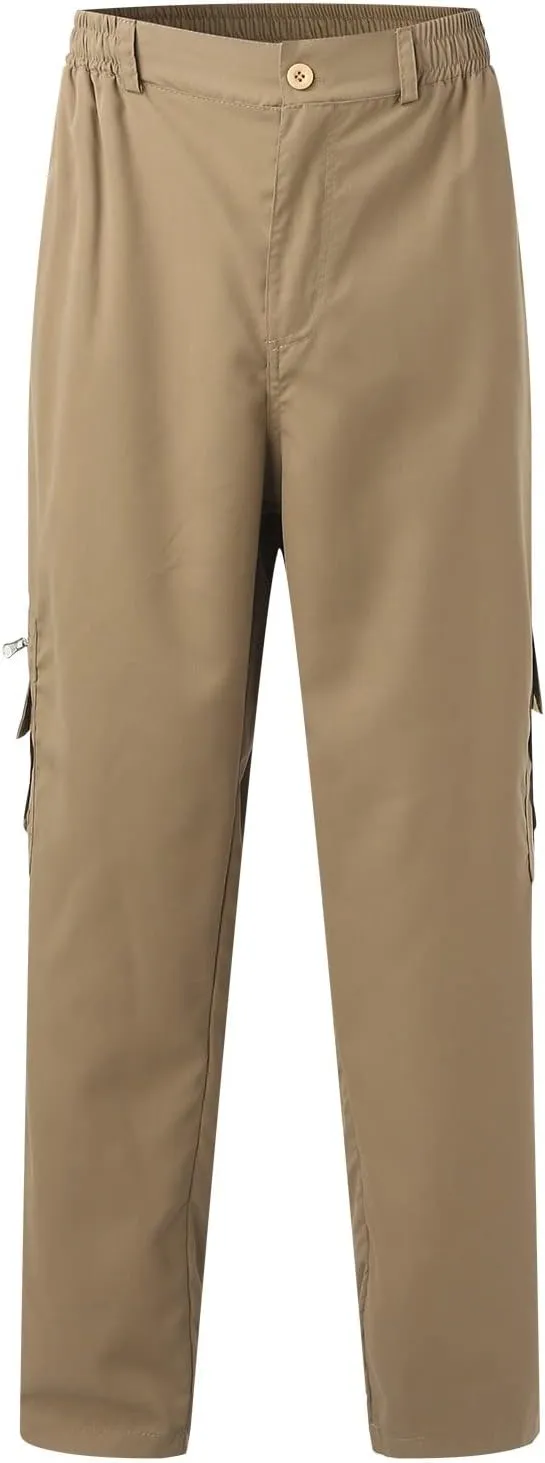 Men's Outdoor Cargo Pants Lightweight Relaxed Fit Tactical Pant Hiking Jogger Multi Pockets Fashion Trousers