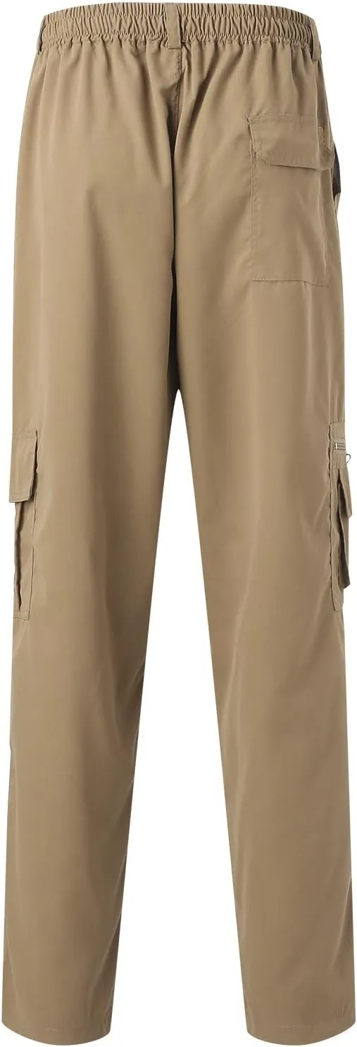 Men's Outdoor Cargo Pants Lightweight Relaxed Fit Tactical Pant Hiking Jogger Multi Pockets Fashion Trousers