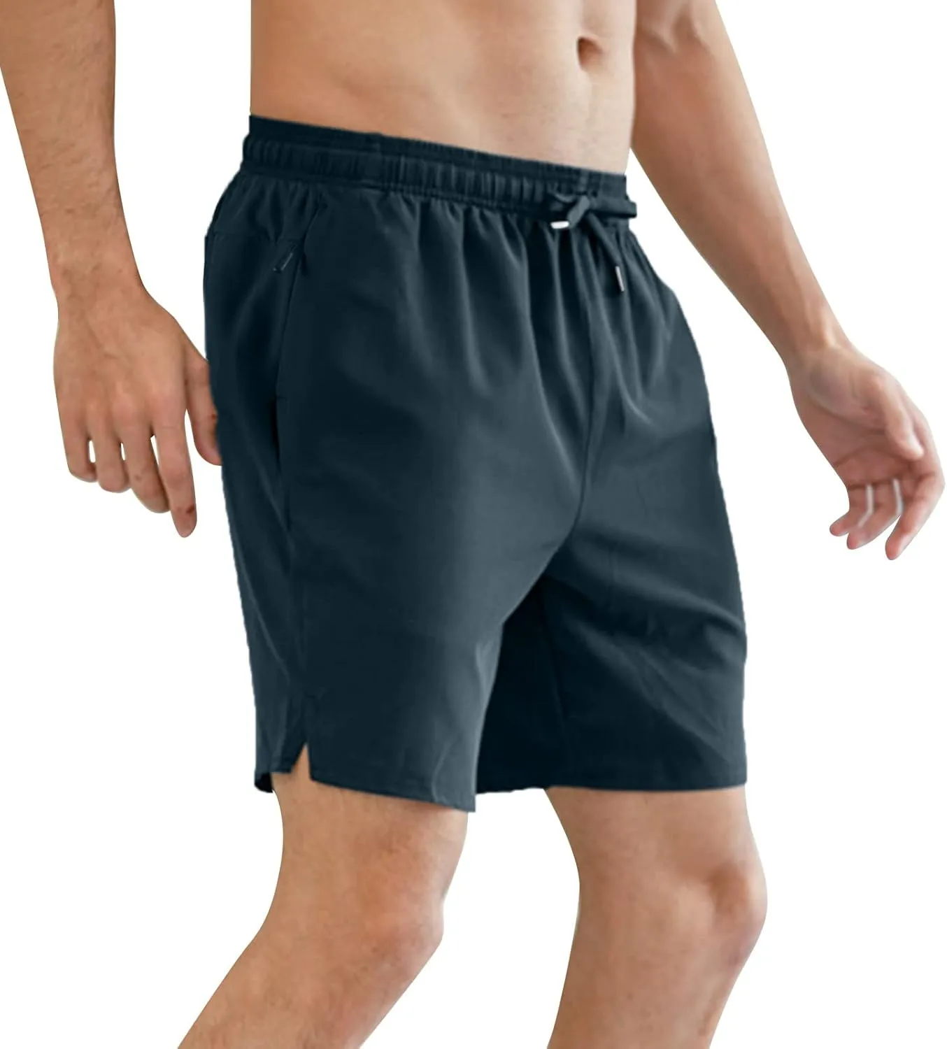Mens Running Athletic Shorts 7 Inch Lightweight Quick Dry Sports Gym Workout Shorts with Zipper Pockets Big and Tall