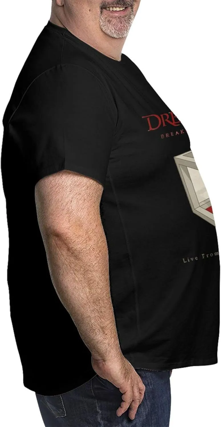 Men's Short Sleeve Big and Tall T Shirts Soft Cotton Crewneck Plus Size Casual Tees Black