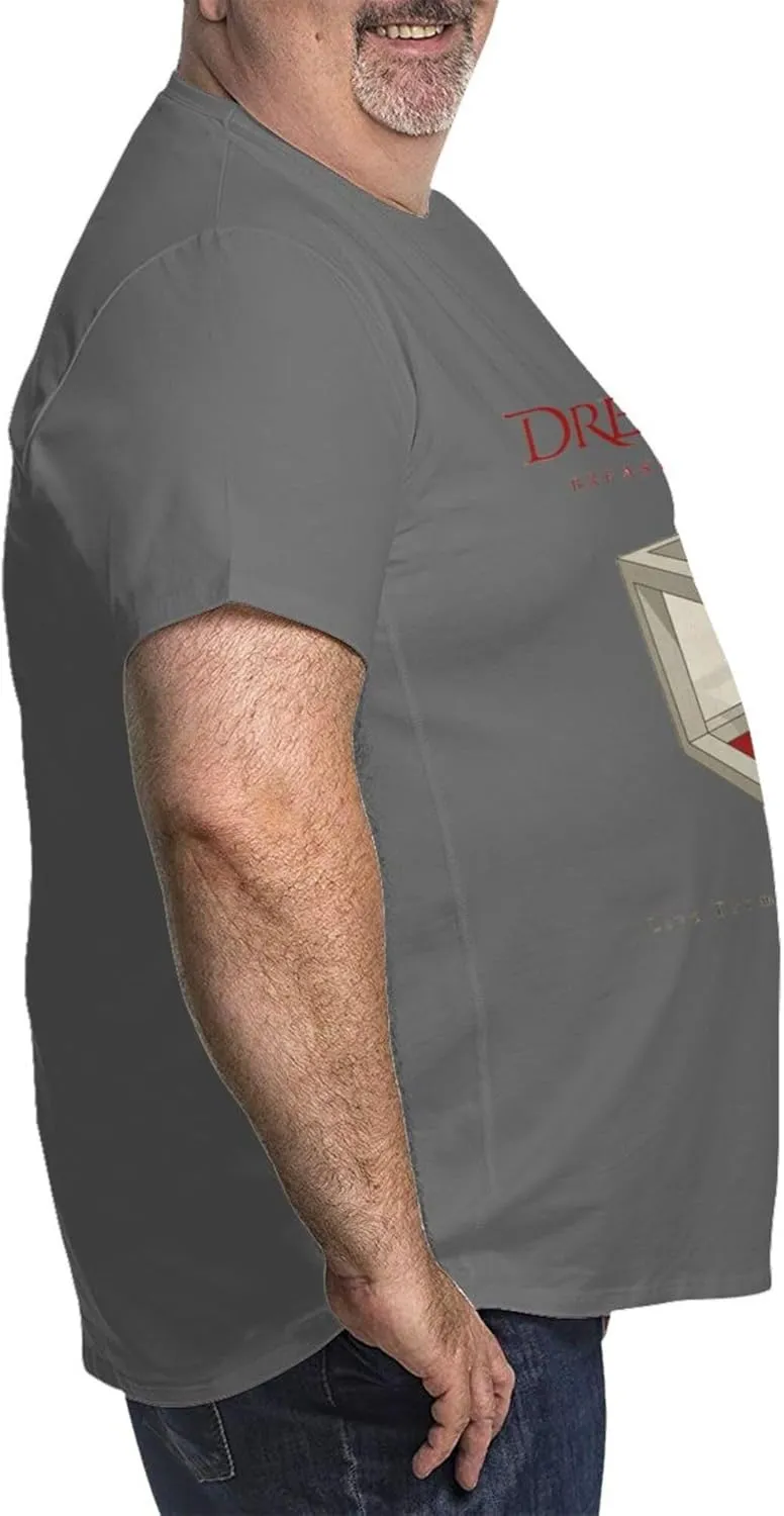 Men's Short Sleeve Big and Tall T Shirts Soft Cotton Crewneck Plus Size Casual Tees Black