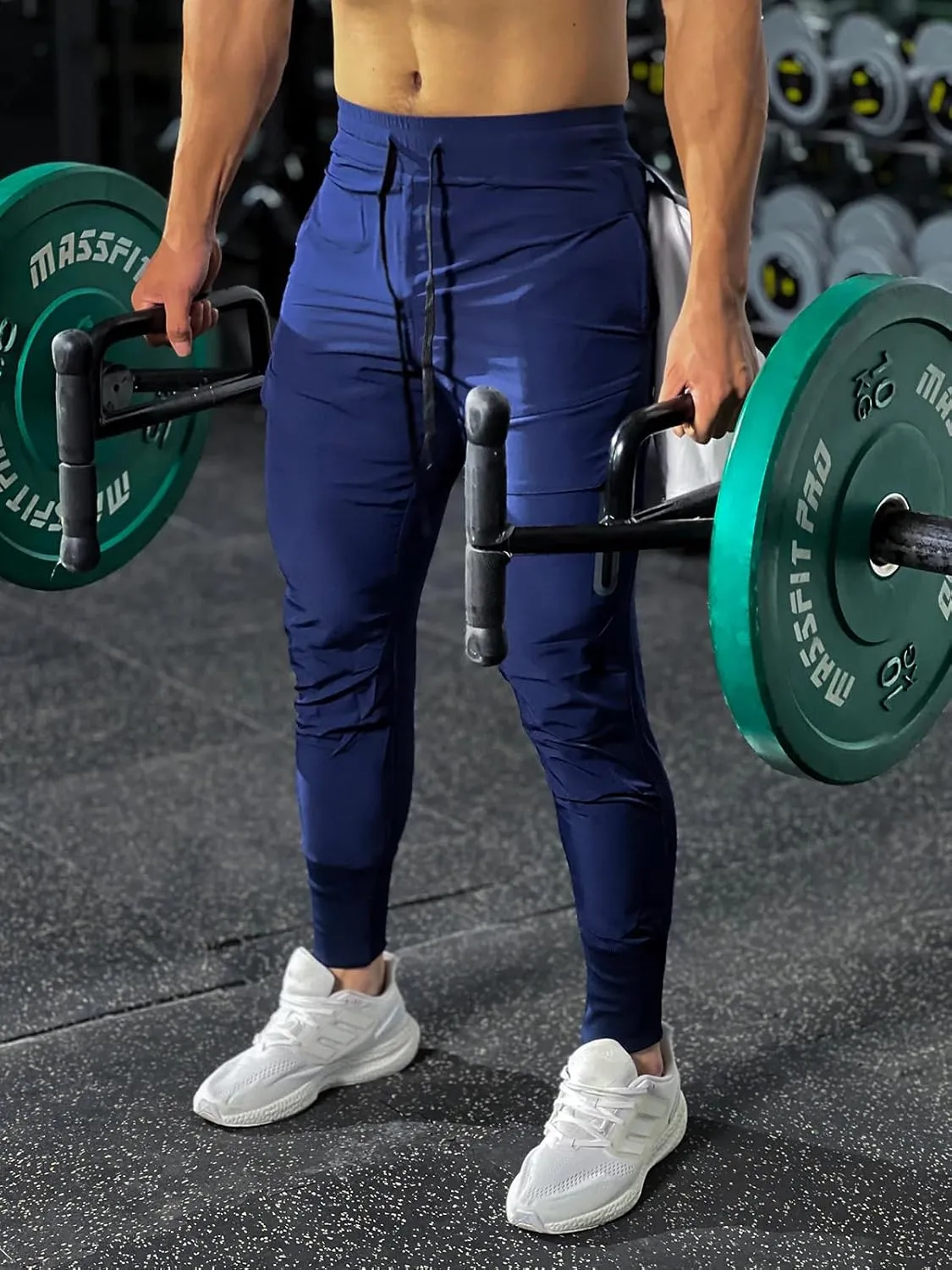 Men's Sweatpants Stay Cool High Rib Cargo Jogger Athletic Pants Fitness Running