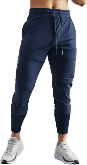 Men's Sweatpants Stay Cool High Rib Cargo Jogger Athletic Pants Fitness Running