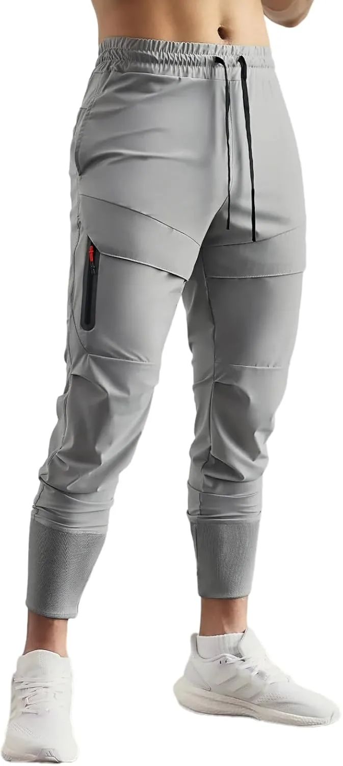 Men's Sweatpants Stay Cool High Rib Cargo Jogger Athletic Pants Fitness Running