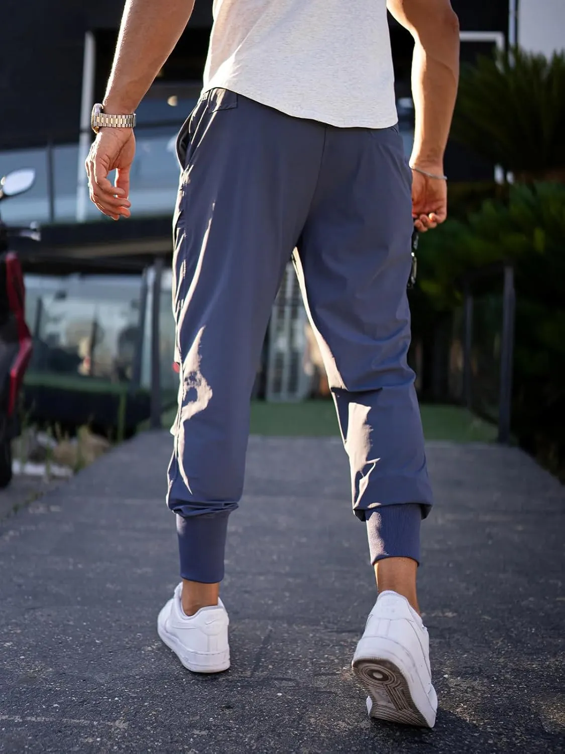 Men's Sweatpants Stay Cool High Rib Cargo Jogger Athletic Pants Fitness Running
