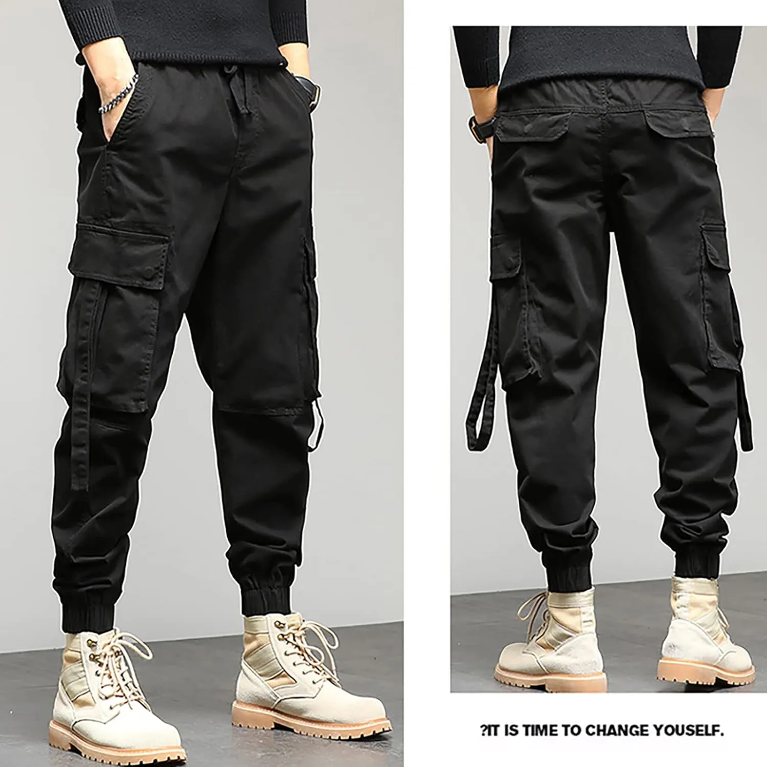 Mens Sweatpants with Pockets Big and Tall Casual Rope Loose Heavyweight Fit Cargo for Men Loose Sports Trousers Pants